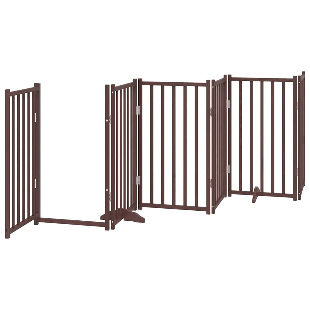 Cancello Cani Porta Pieghevole Marrone 12 Pannelli 600cm Pioppo