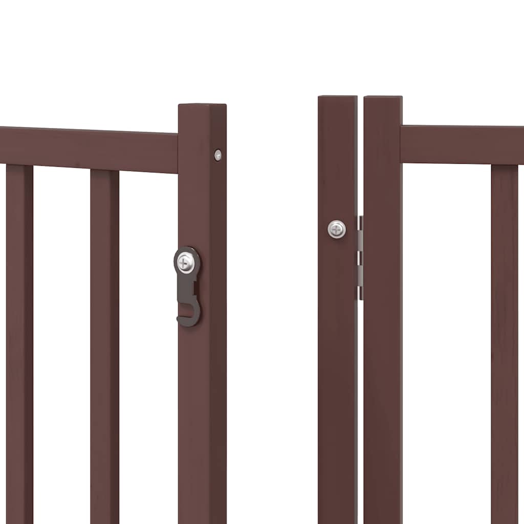 Cancello Cani Porta Pieghevole Marrone 12 Pannelli 600cm Pioppo