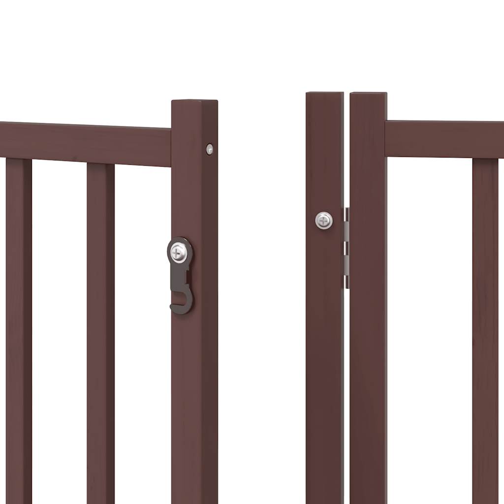 Cancello Cani Porta Pieghevole Marrone 15 Pannelli 750cm Pioppo