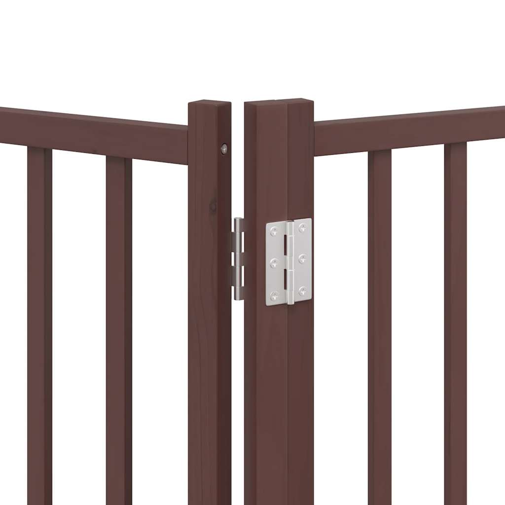 Cancello Cani Porta Pieghevole Marrone 15 Pannelli 750cm Pioppo