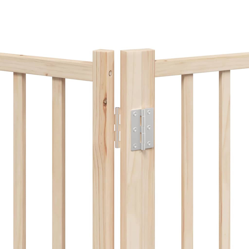 Cancello per Cani Porta Pieghevole 8 Pannelli 640 cm in Pioppo