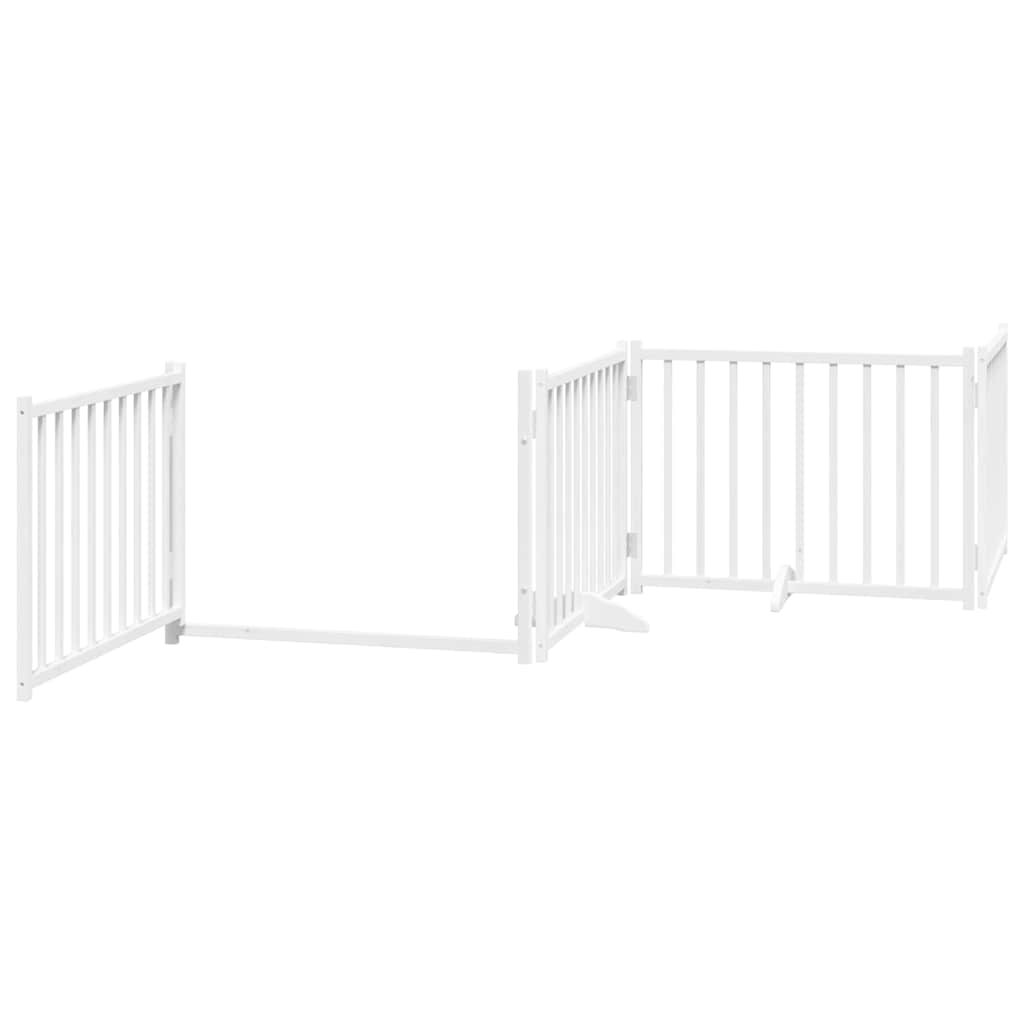 Cancello Cani Porta Pieghevole Bianco 6 Pannelli 480 cm Pioppo