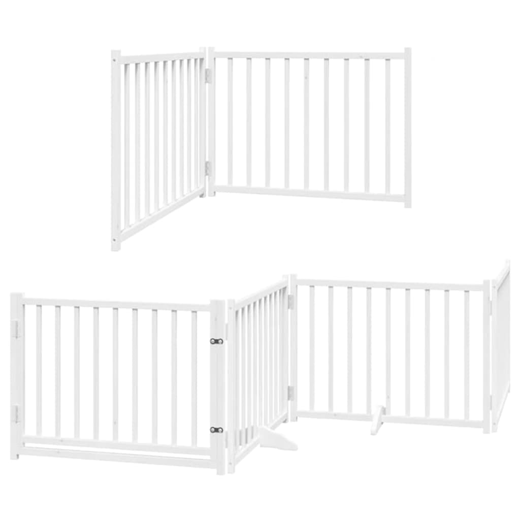 Cancello Cani Porta Pieghevole Bianco 12 Pannelli 960 cm Pioppo