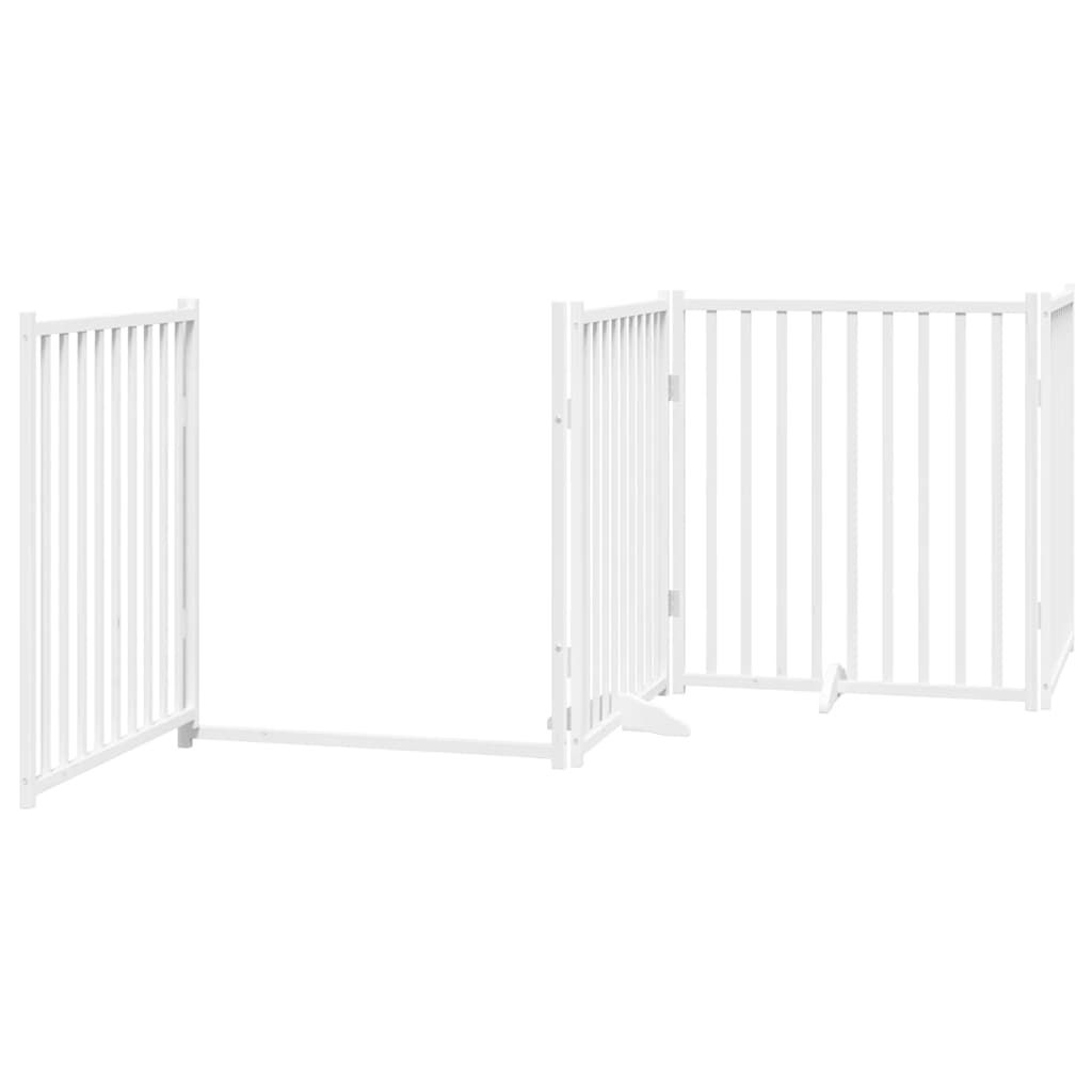 Cancello Cani Porta Pieghevole Bianco 6 Pannelli 480 cm Pioppo