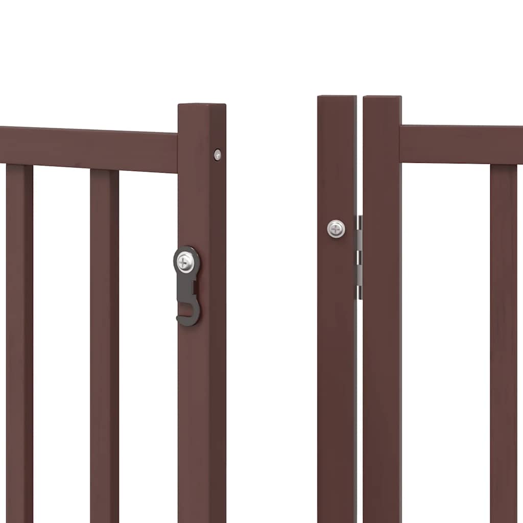 Cancello Cani Porta Pieghevole Marrone 10 Pannelli 800cm Pioppo