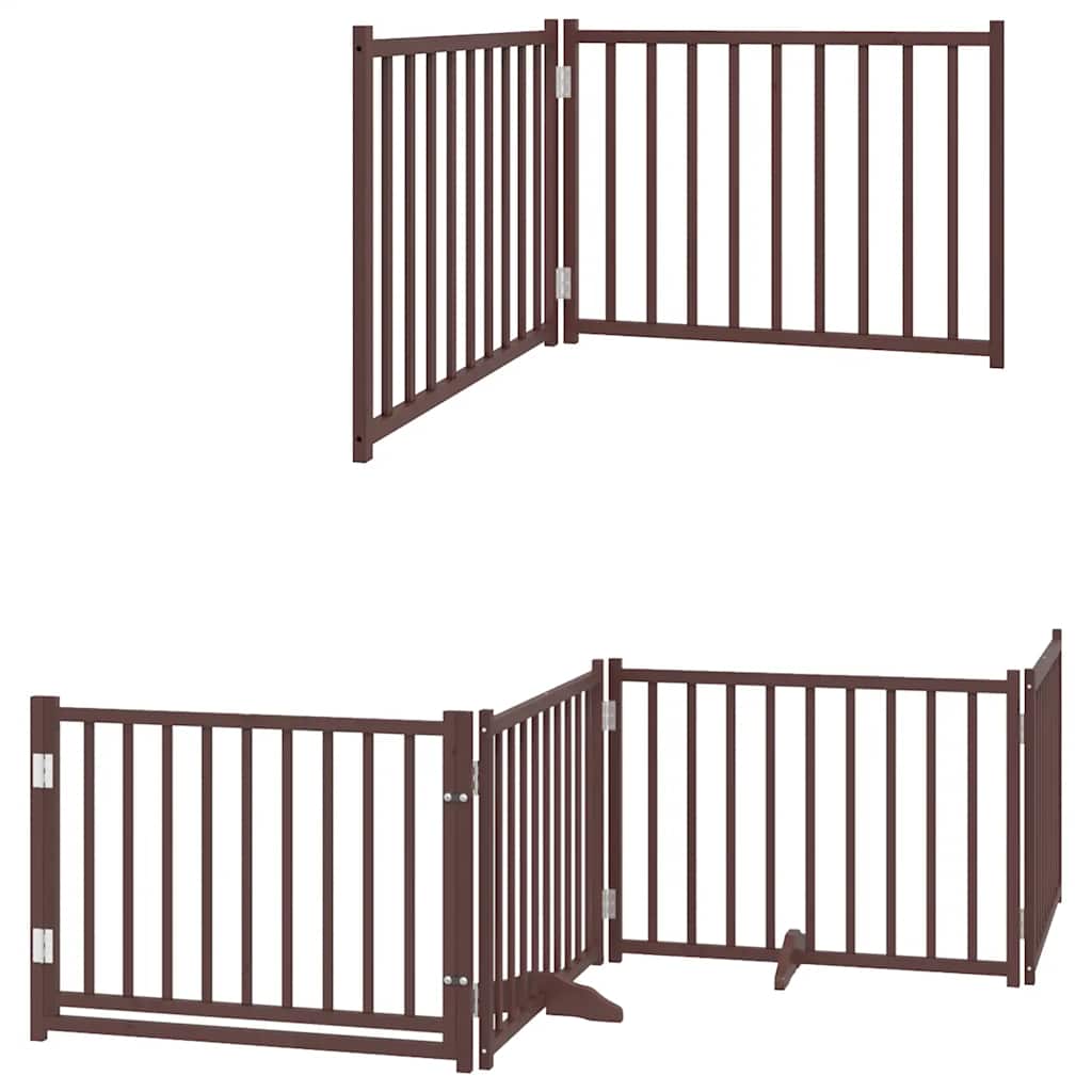 Cancello Cani Porta Pieghevole Marrone 10 Pannelli 800cm Pioppo