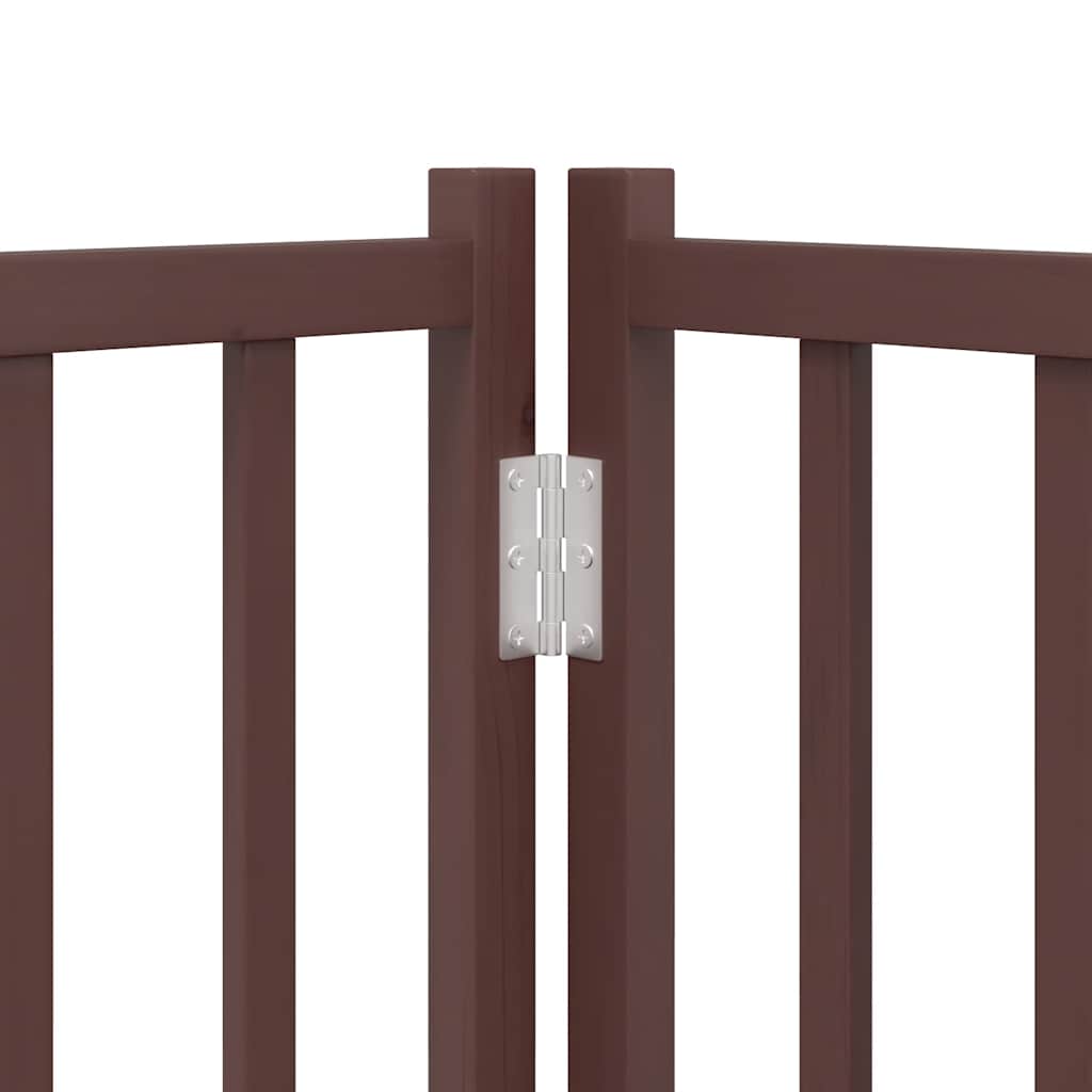 Cancello Cani Porta Pieghevole Marrone 10 Pannelli 800cm Pioppo