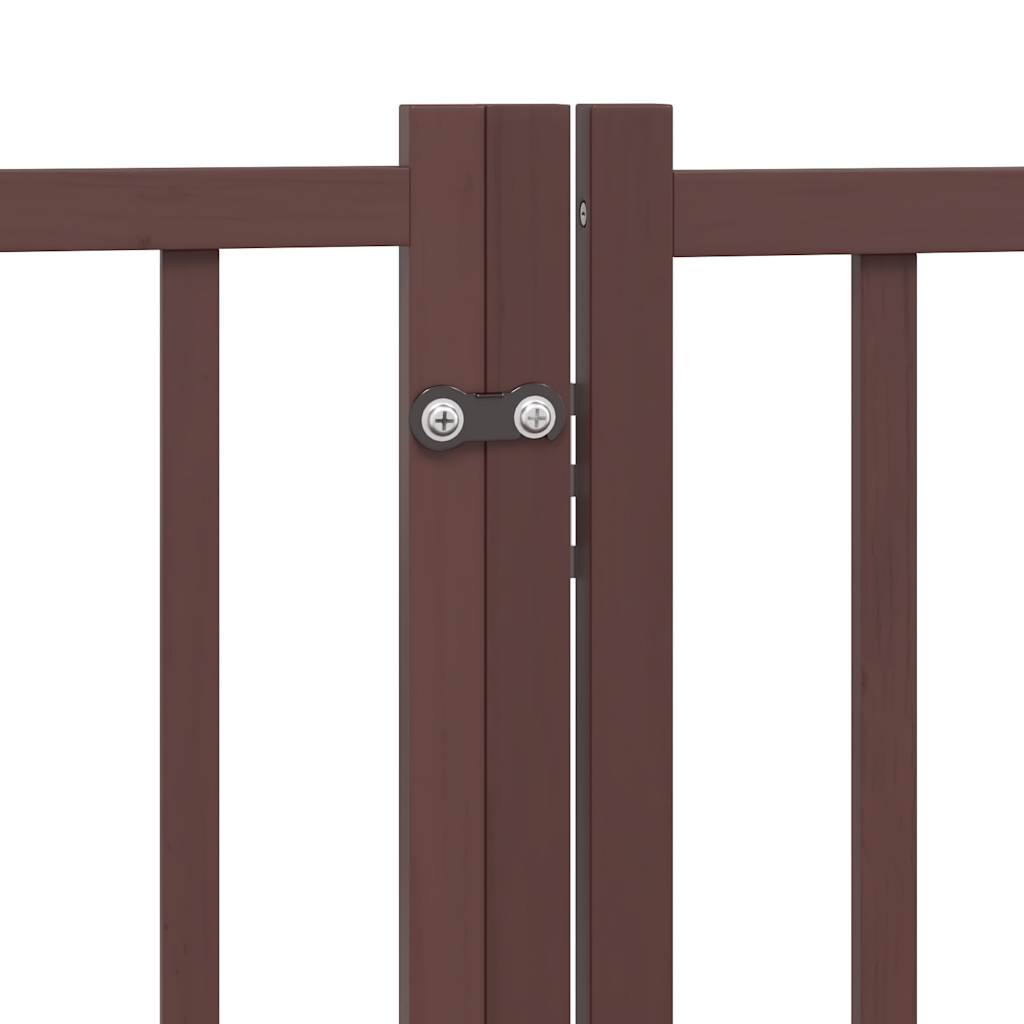 Cancello Cani Porta Pieghevole Marrone 12 Pannelli 960cm Pioppo