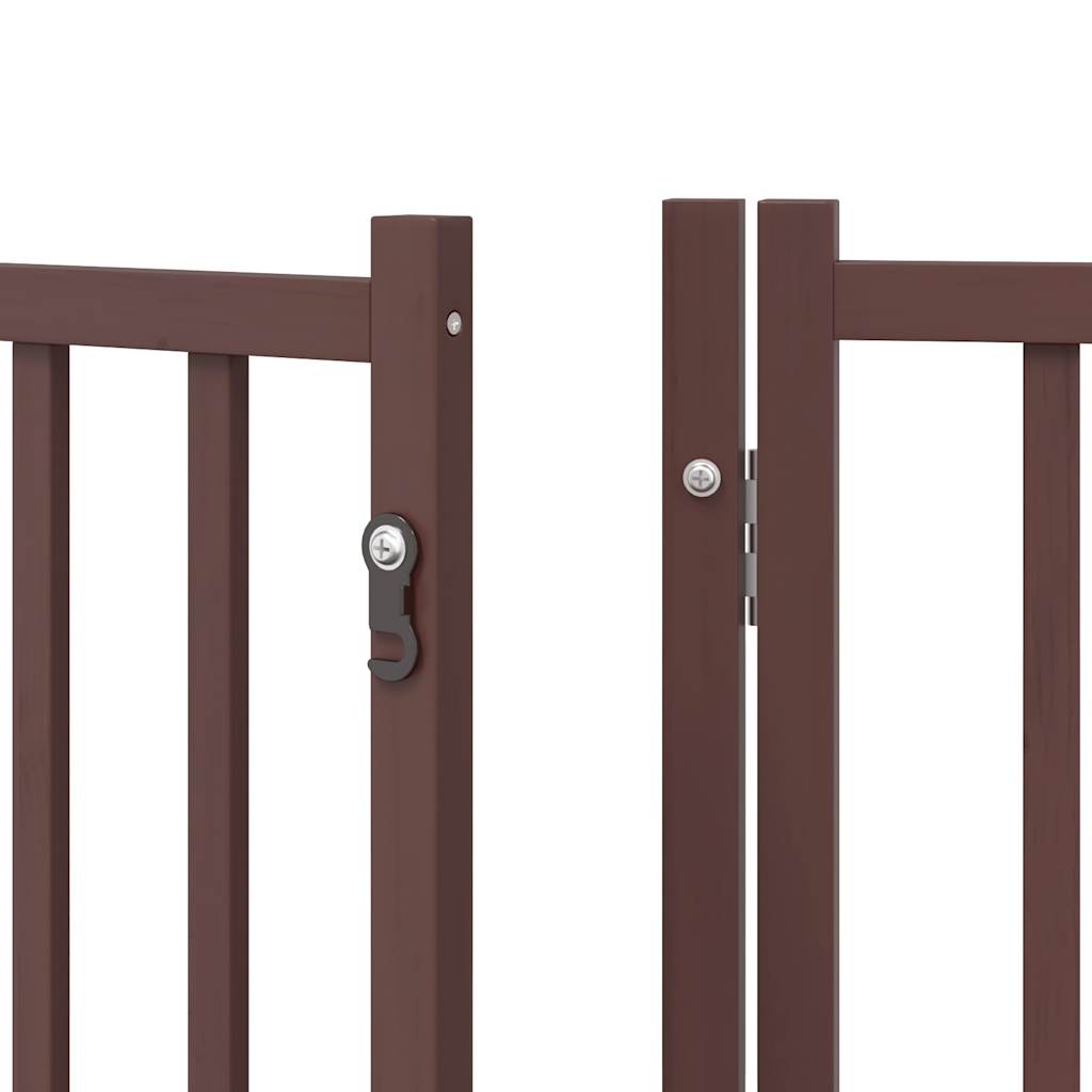 Cancello Cani Porta Pieghevole Marrone 12 Pannelli 960cm Pioppo