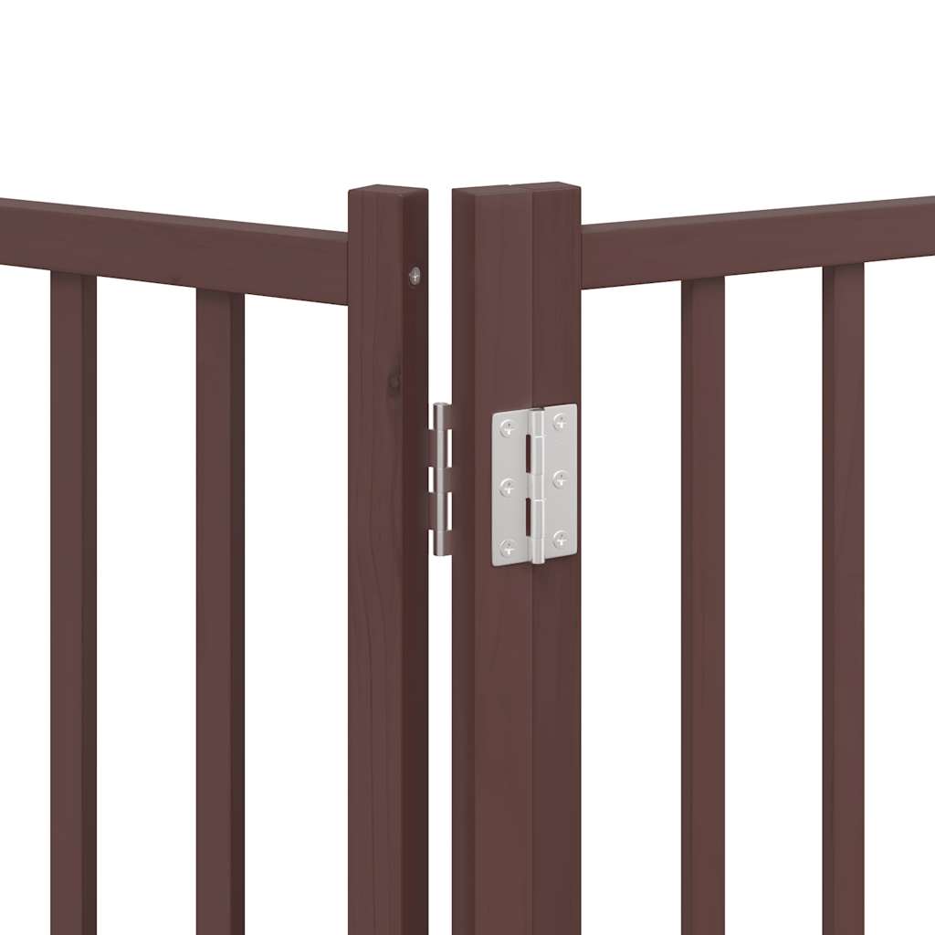 Cancello Cani Porta Pieghevole Marrone 12 Pannelli 960cm Pioppo
