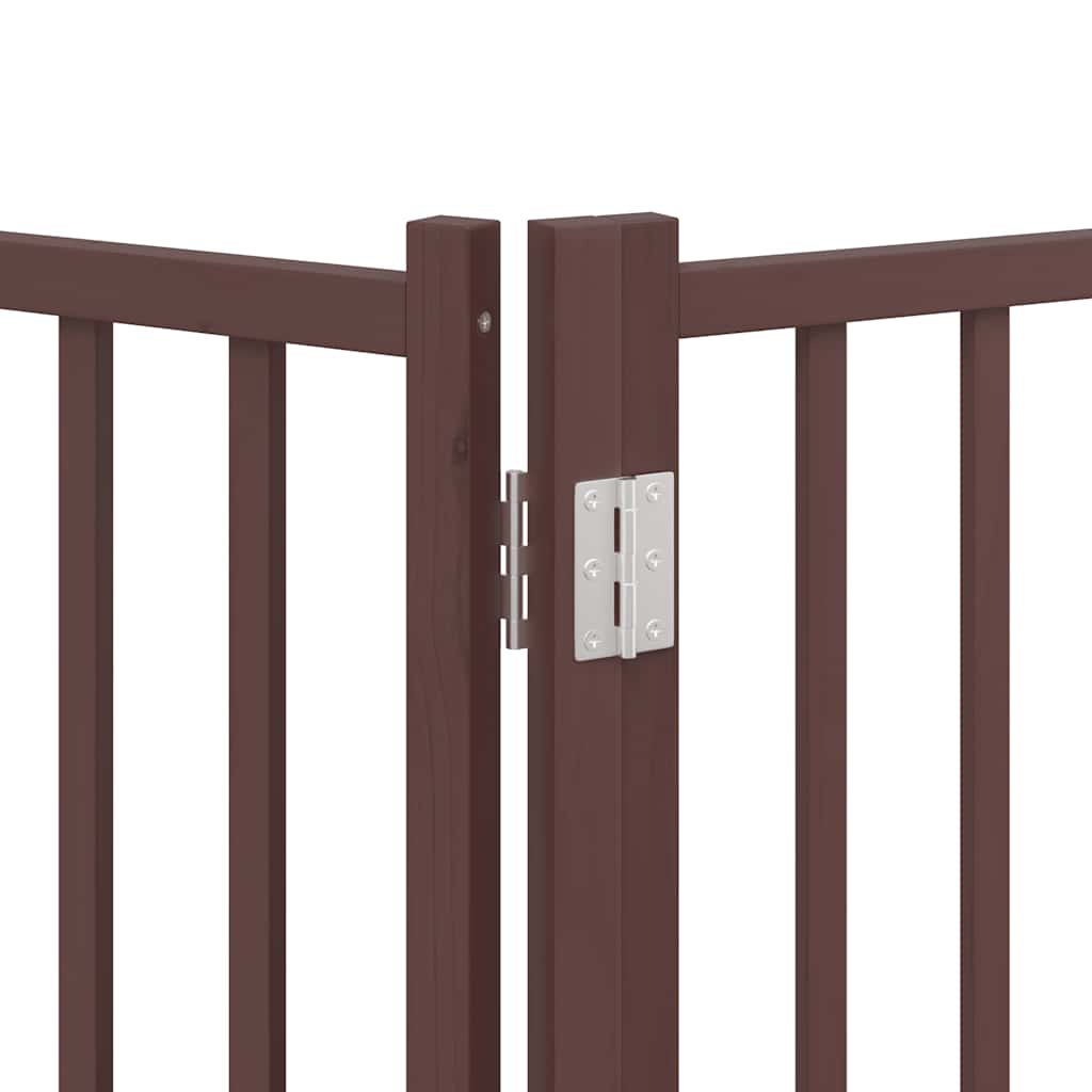 Cancello Cani Porta Pieghevole Marrone 10 Pannelli 800cm Pioppo