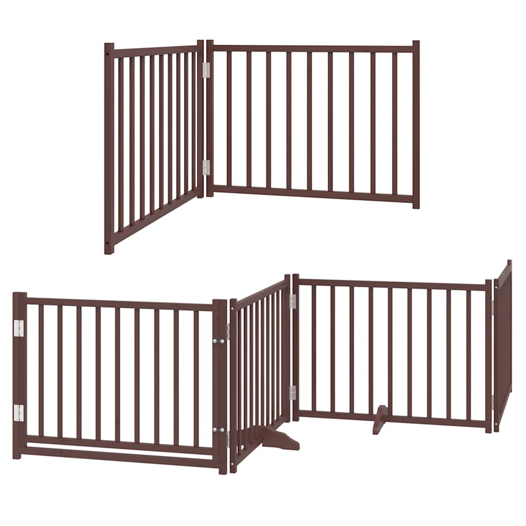 Cancello Cani Porta Pieghevole Marrone 10 Pannelli 800cm Pioppo
