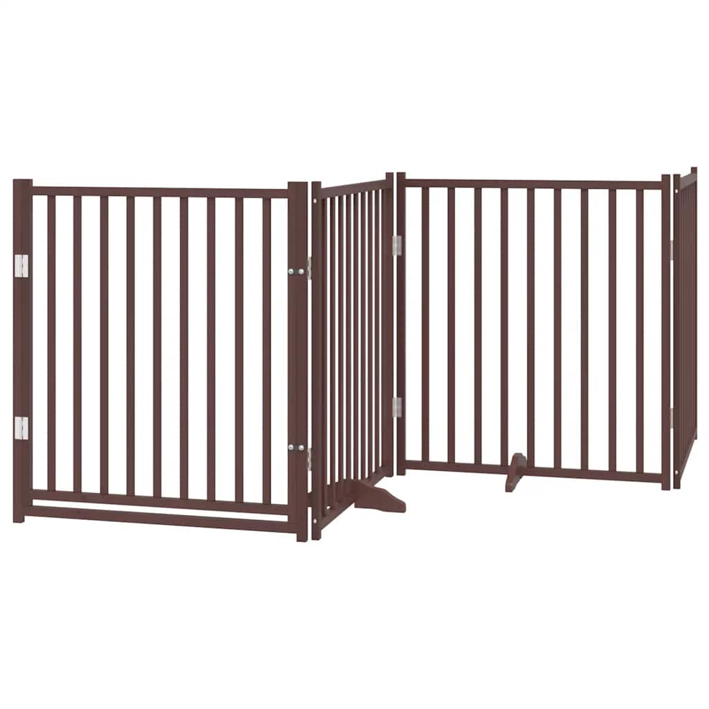Cancello Cani Porta Pieghevole Marrone 10 Pannelli 800cm Pioppo