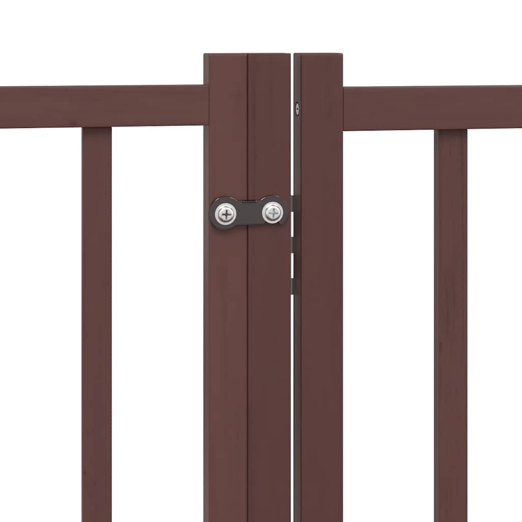 Cancello Cani Porta Pieghevole Marrone 10 Pannelli 800cm Pioppo