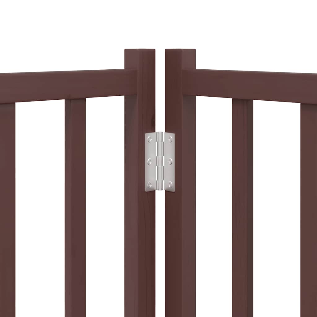 Cancello Cani Porta Pieghevole Marrone 10 Pannelli 800cm Pioppo