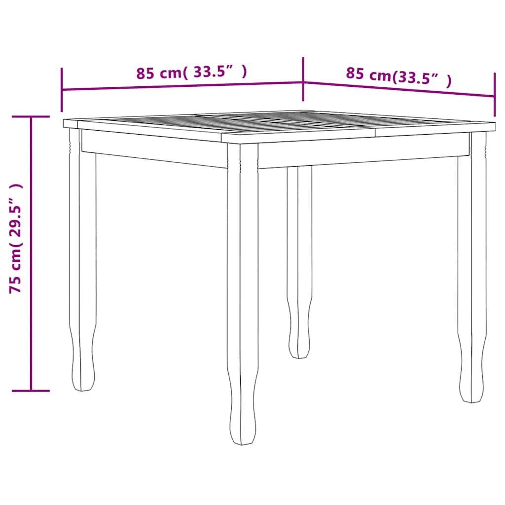 Set da Pranzo per Giardino 3 pz in Teak Massello