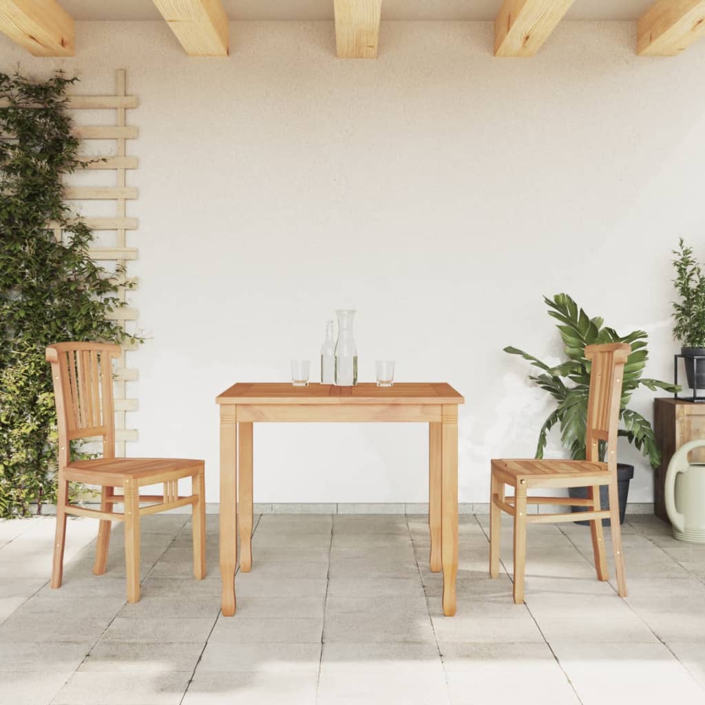 Set da Pranzo Teak per Balcone: Tavolo 85 cm e 2 Sedie