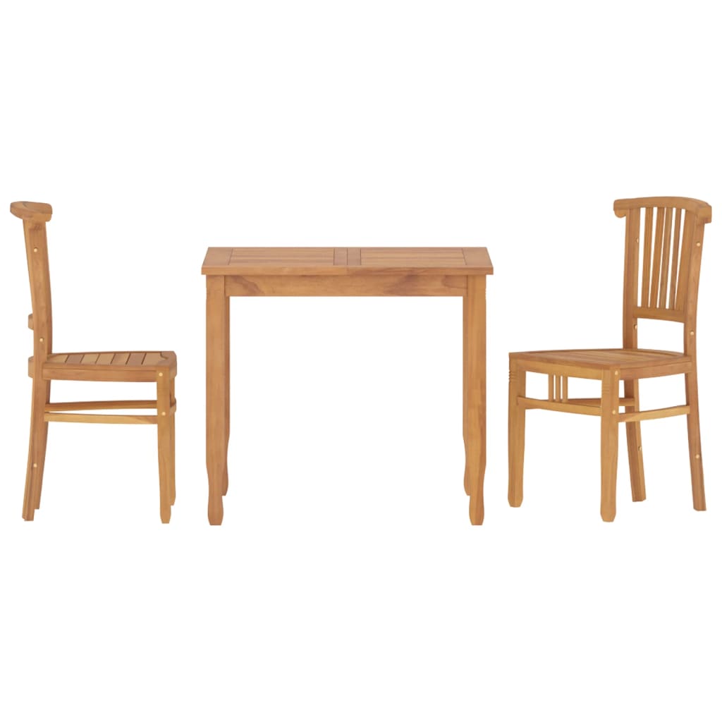 Set da Pranzo Teak per Balcone: Tavolo 85 cm e 2 Sedie