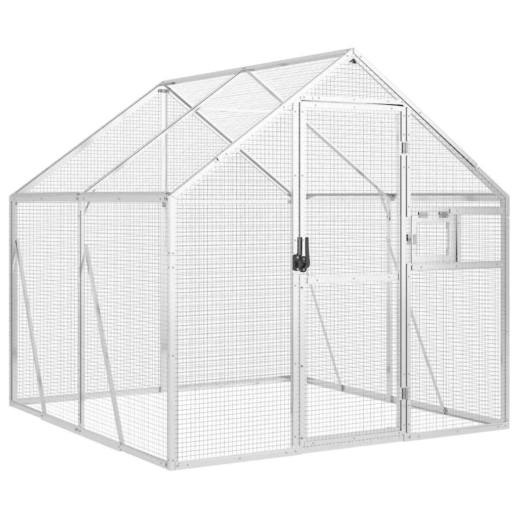 Voliera Argento 1,79x2x1,85 m in Alluminio