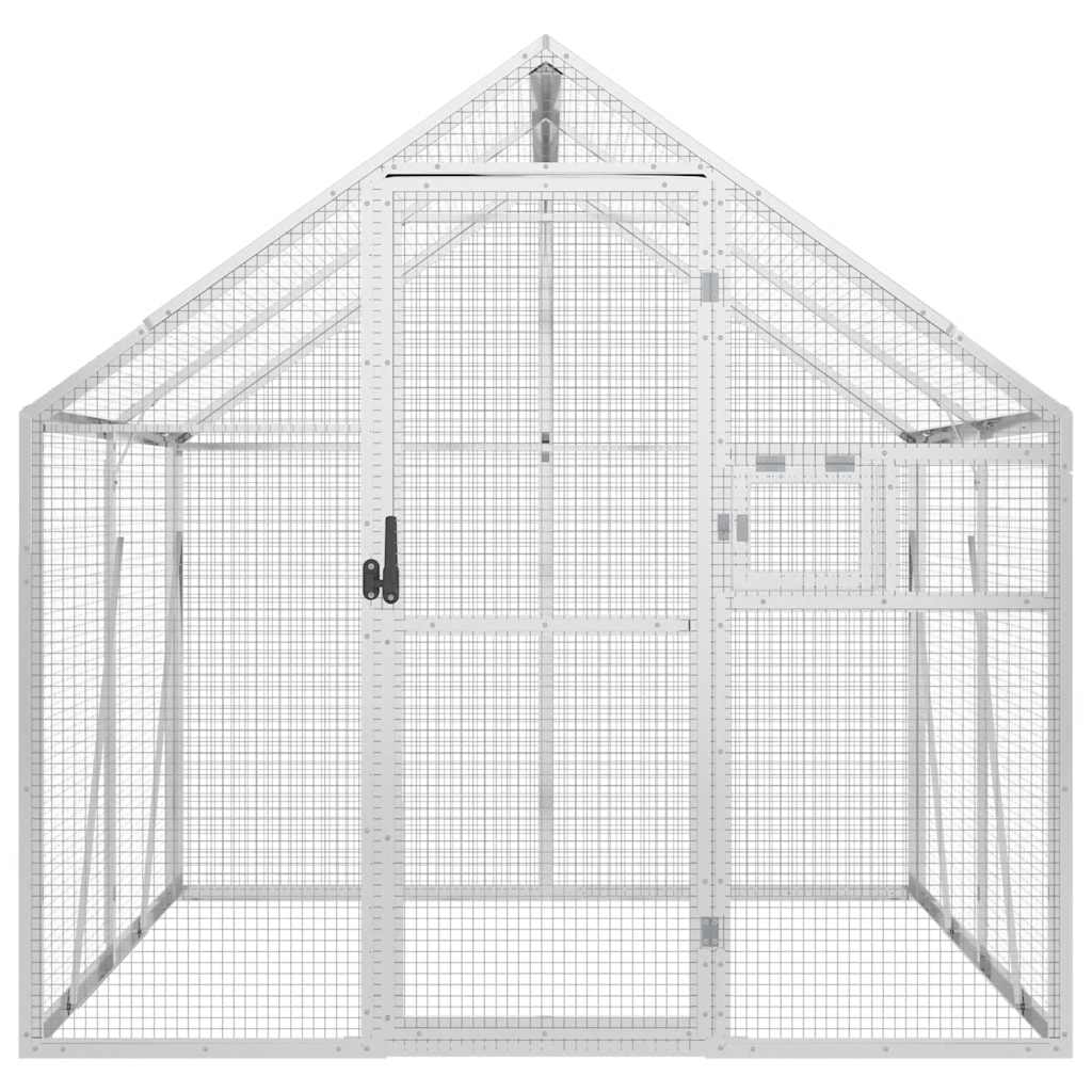 Voliera Argento 1,79x2x1,85 m in Alluminio