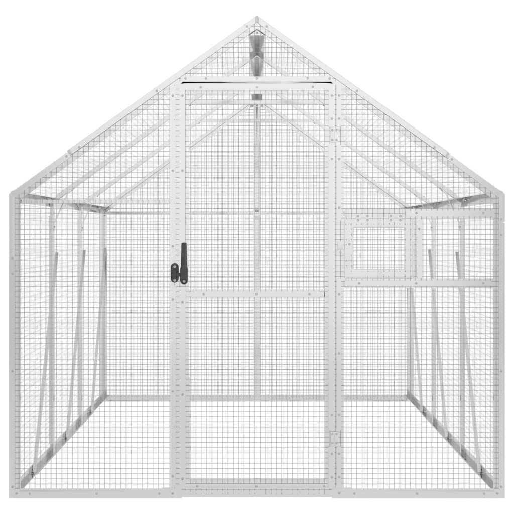 Voliera Argento 1,79x3x1,85 m in Alluminio