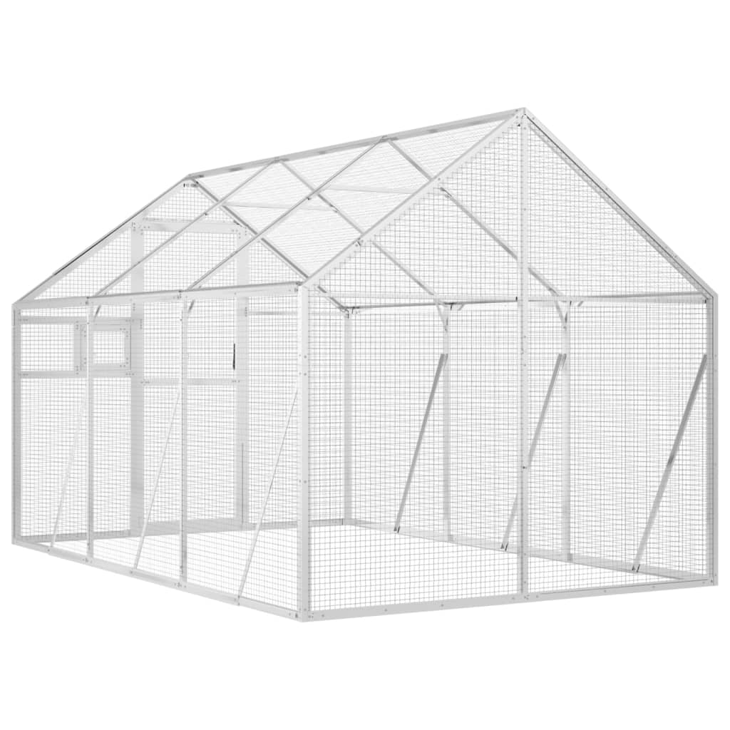 Voliera Argento 1,79x3x1,85 m in Alluminio