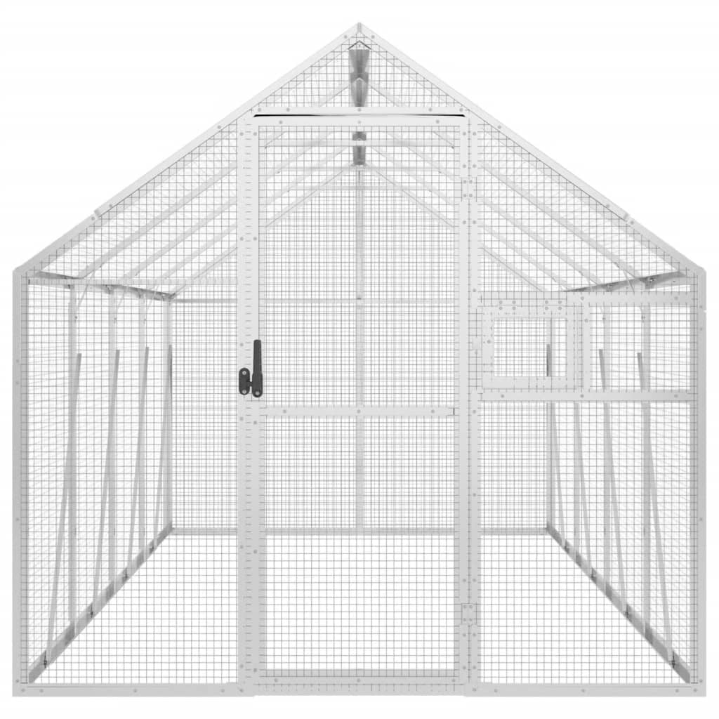 Voliera Argento 1,79x4x1,85 m in Alluminio