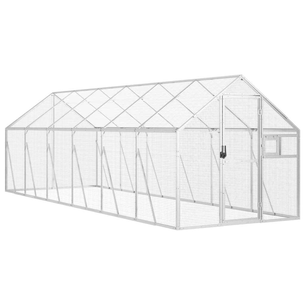 Voliera Argento 1,79x6x1,85 m in Alluminio