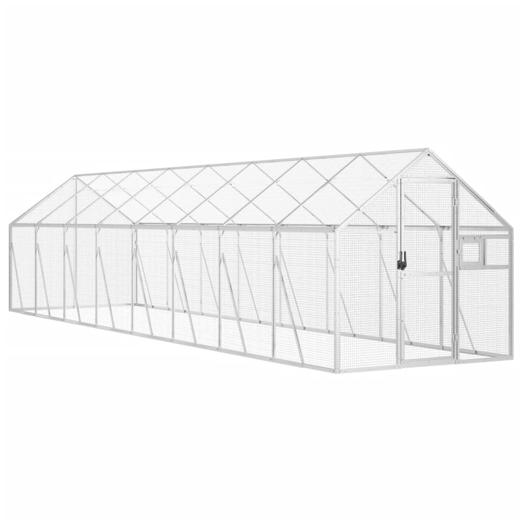 Voliera Argento 1,79x8x1,85 m in Alluminio
