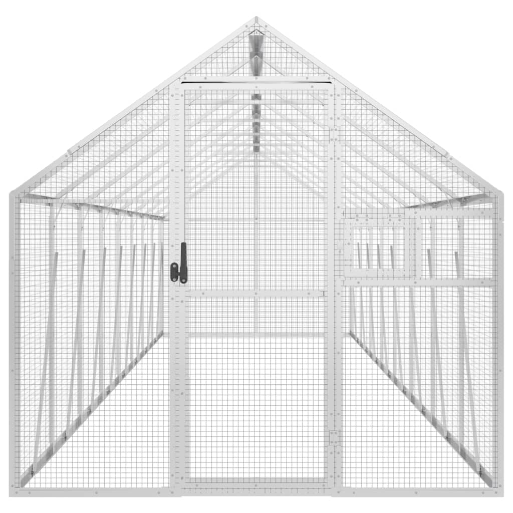 Voliera Argento 1,79x8x1,85 m in Alluminio
