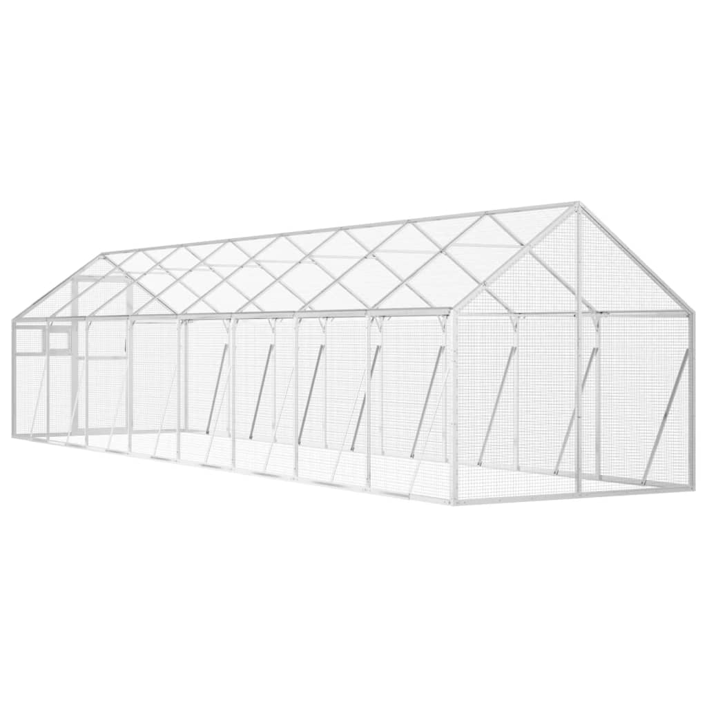Voliera Argento 1,79x8x1,85 m in Alluminio
