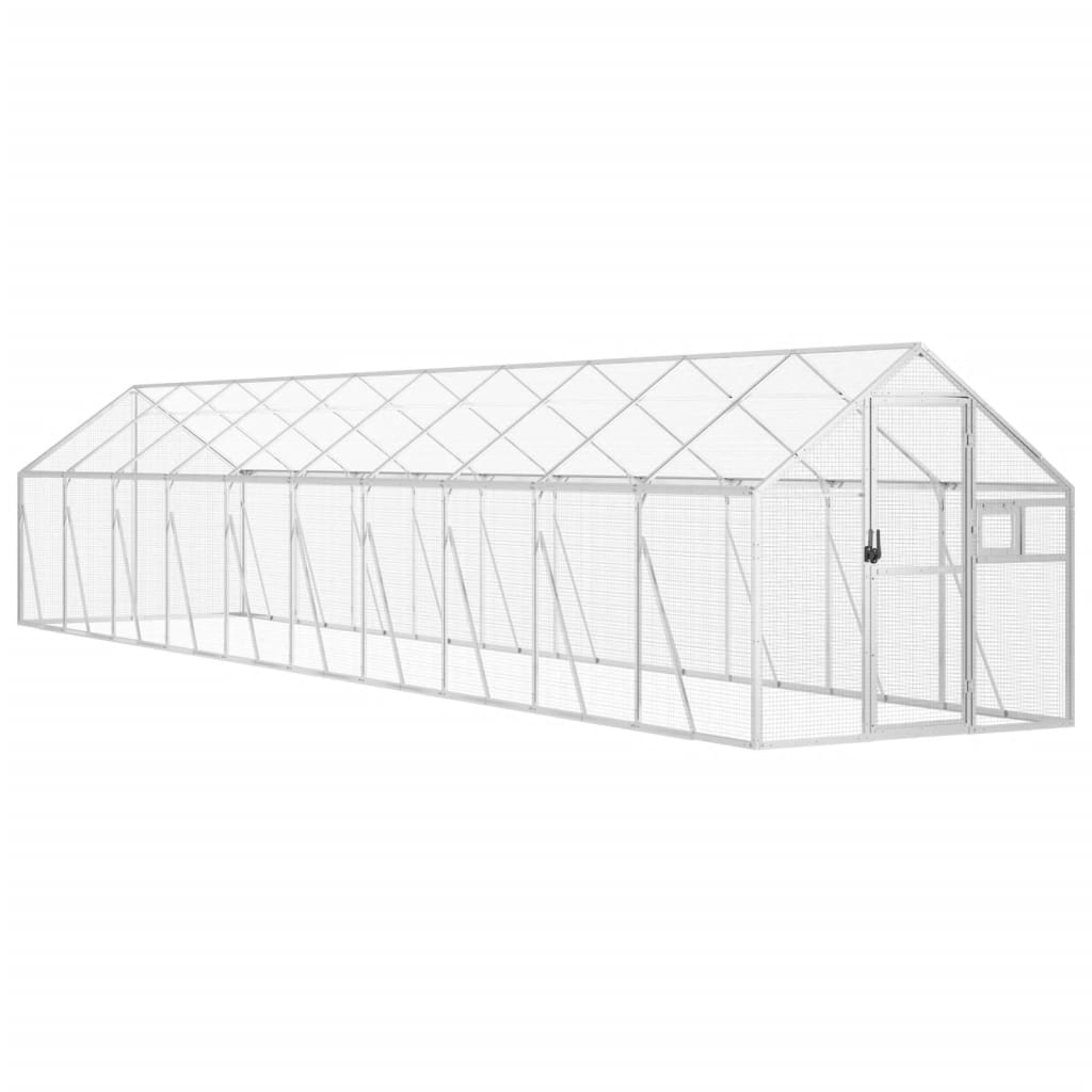Voliera Argento 1,79x10x1,85 m in Alluminio