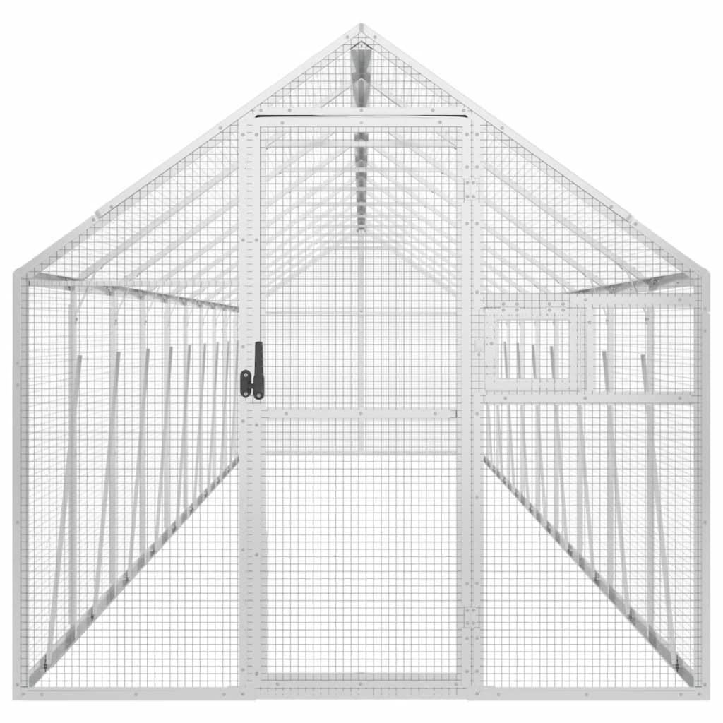 Voliera Argento 1,79x10x1,85 m in Alluminio