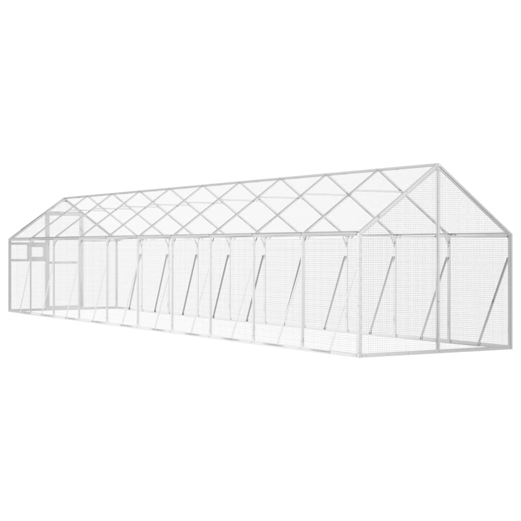 Voliera Argento 1,79x10x1,85 m in Alluminio