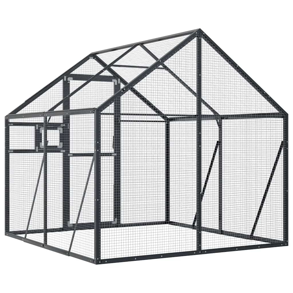 Voliera Antracite 1,79x2x1,85 m in Alluminio