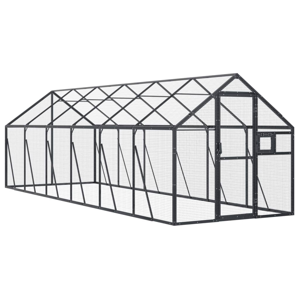 Voliera Antracite 1,79x6x1,85 m in Alluminio