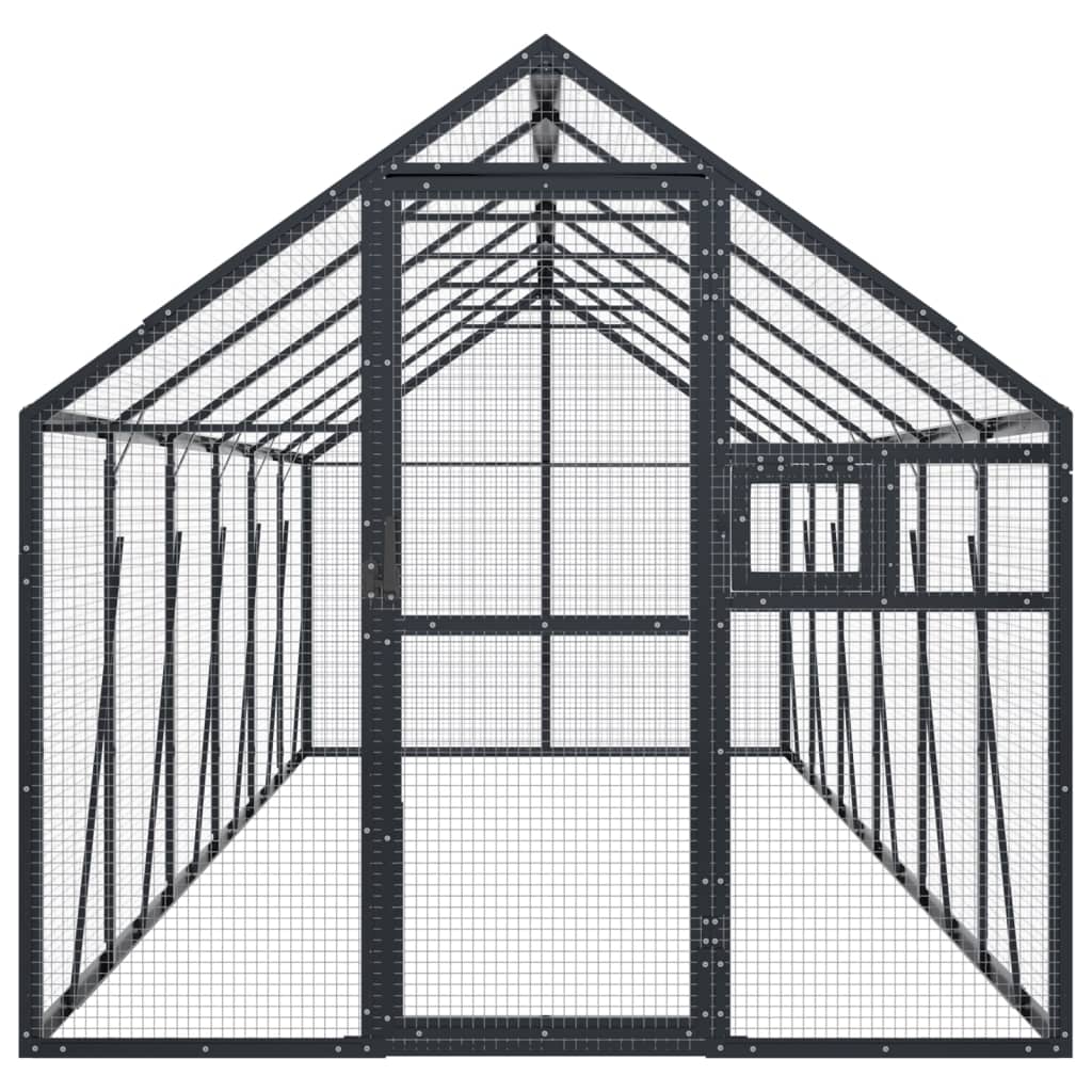 Voliera Antracite 1,79x6x1,85 m in Alluminio