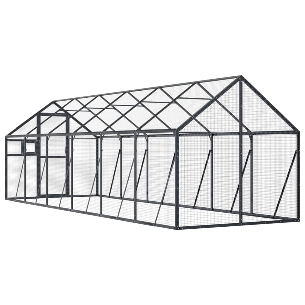 Voliera Antracite 1,79x6x1,85 m in Alluminio