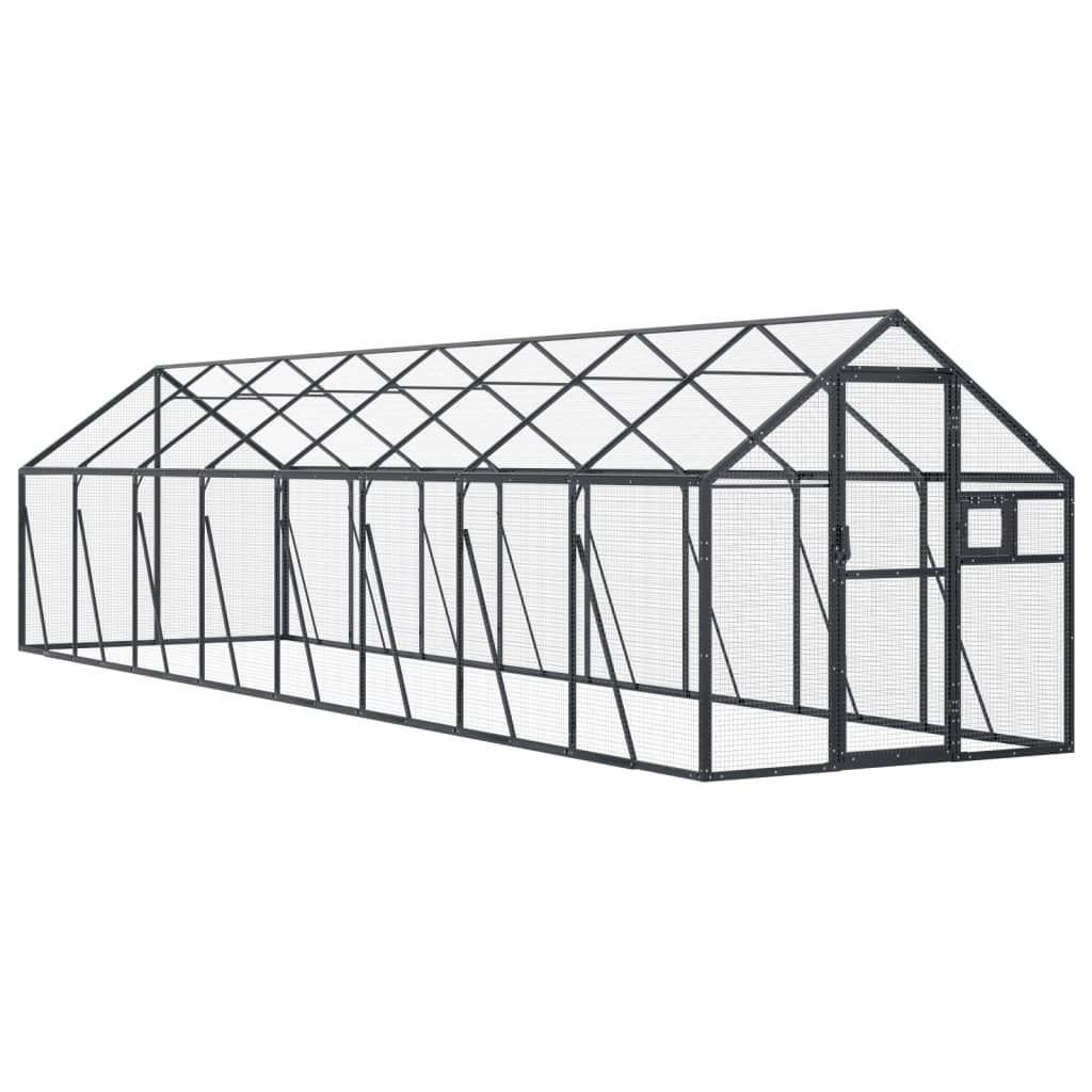 Voliera Antracite 1,79x8x1,85 m in Alluminio