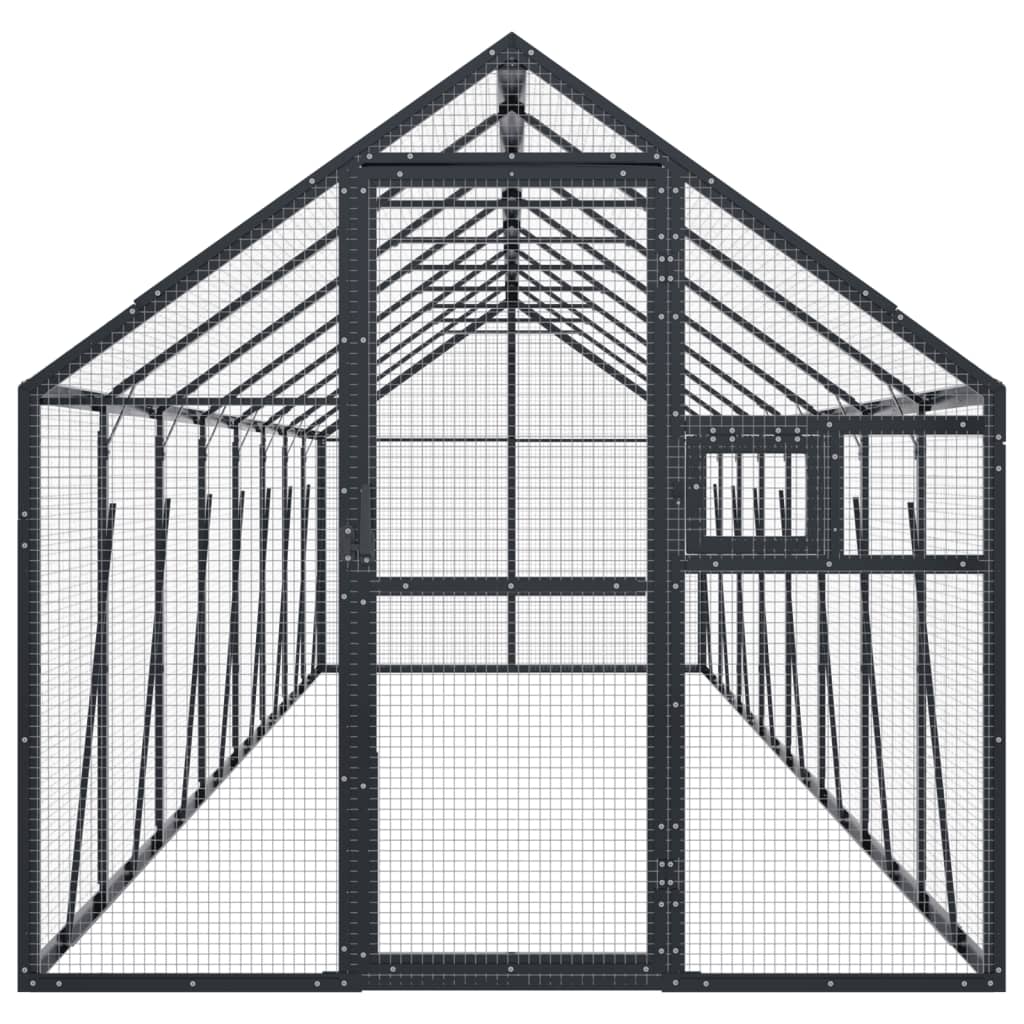 Voliera Antracite 1,79x8x1,85 m in Alluminio