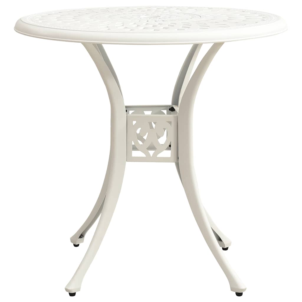 Tavolo da Giardino Bianco 78x78x72 cm in Alluminio Pressofuso