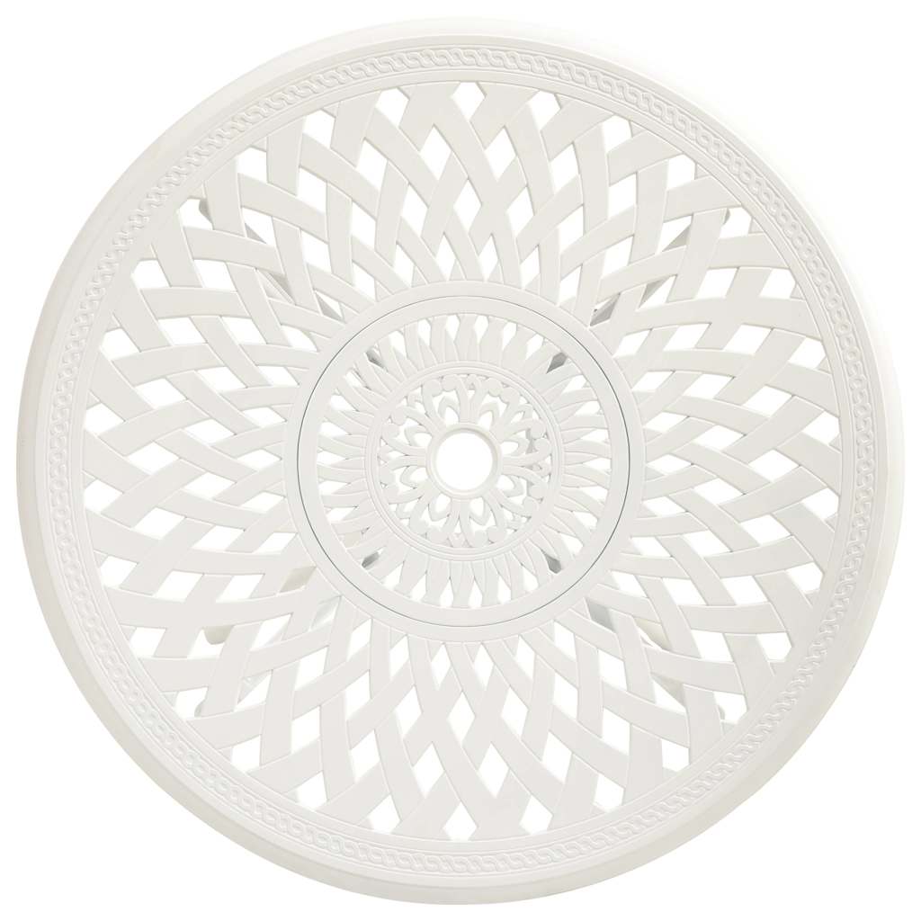 Tavolo da Giardino Bianco 78x78x72 cm in Alluminio Pressofuso