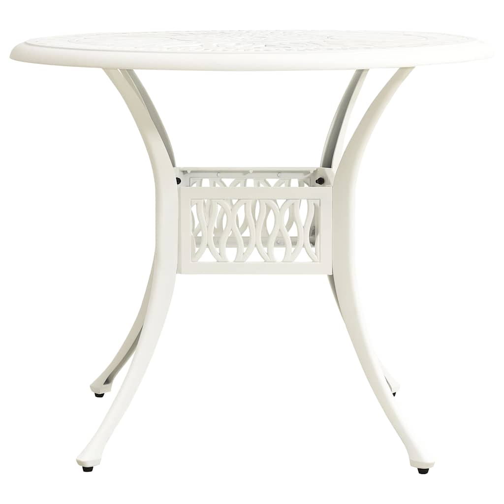 Tavolo da Giardino Bianco 90x90x74 cm in Alluminio Pressofuso