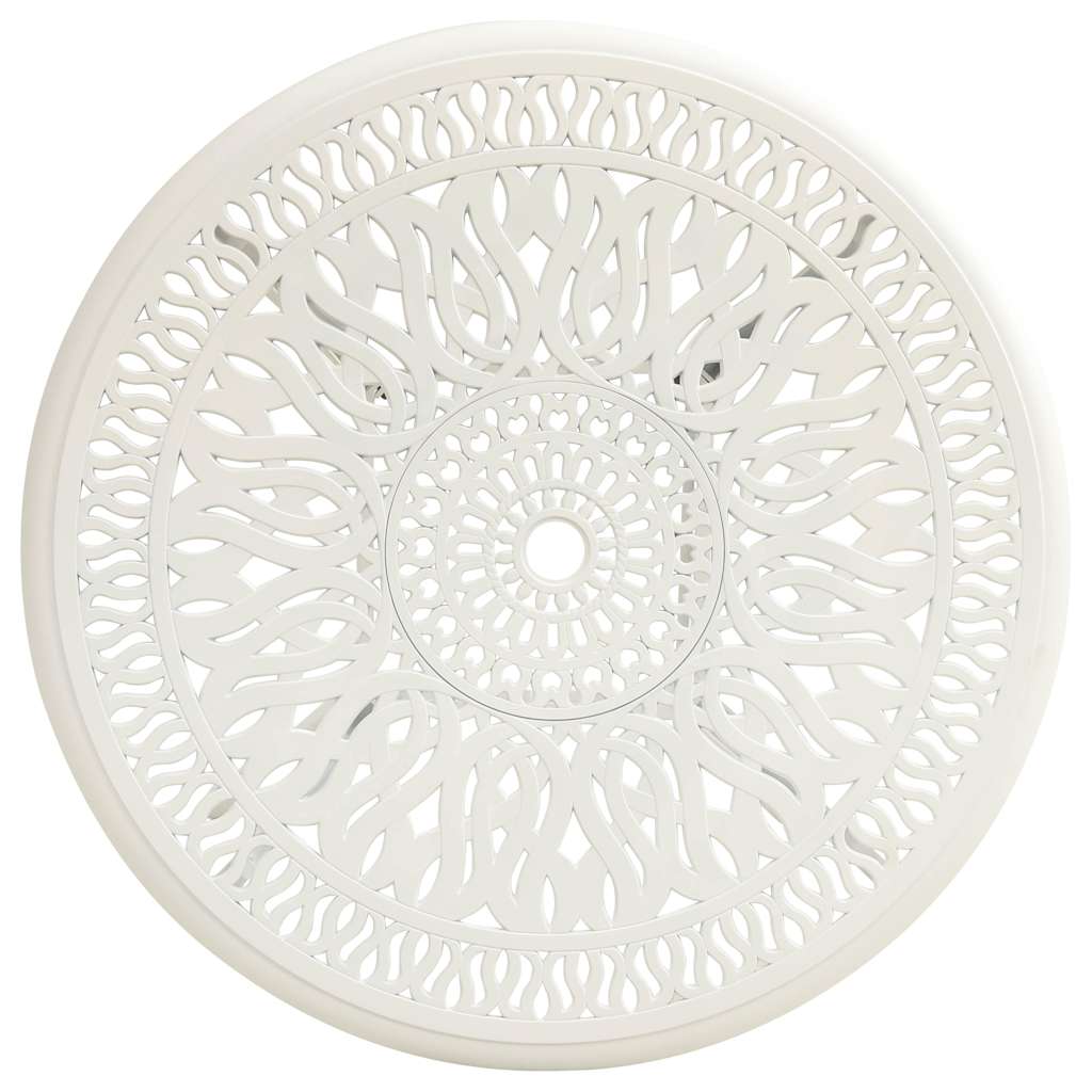 Tavolo da Giardino Bianco 90x90x74 cm in Alluminio Pressofuso