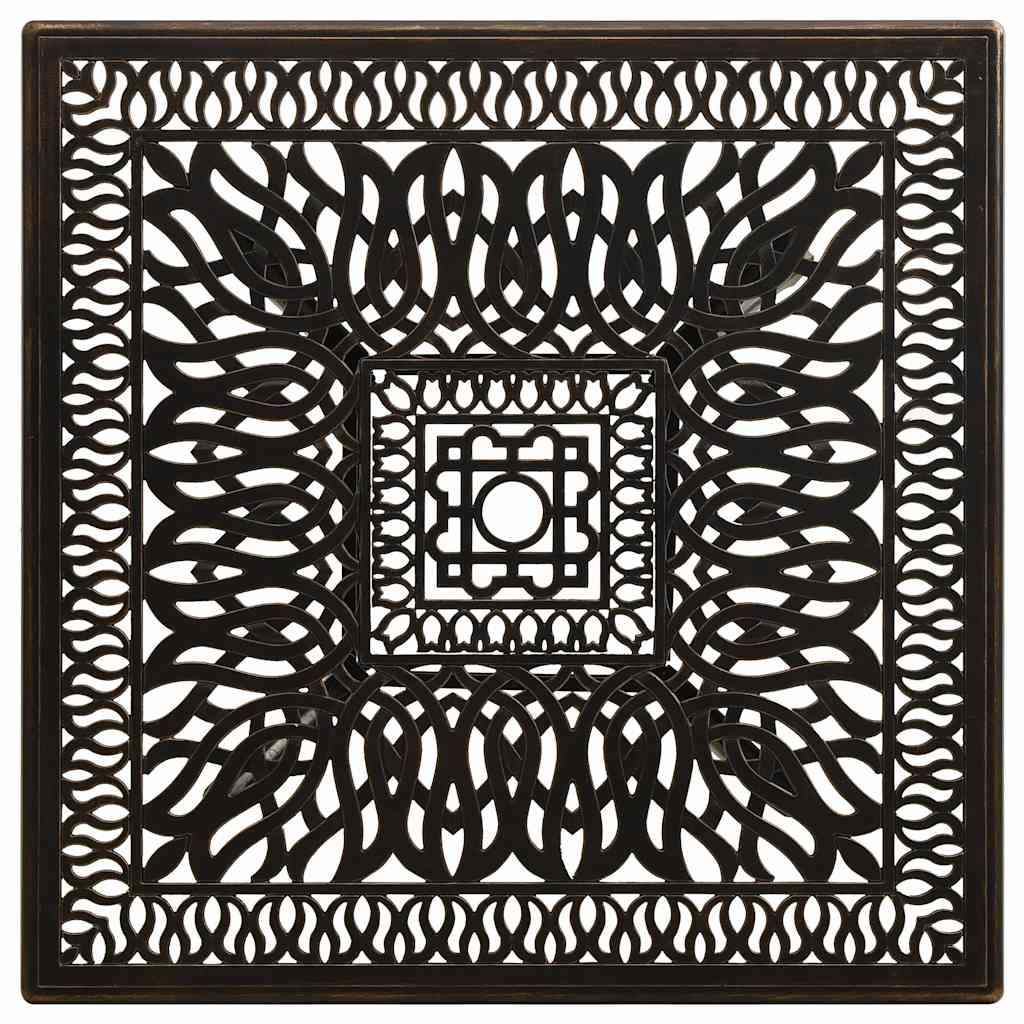 Tavolo da Giardino Bronzo 90x90x73 cm in Alluminio Pressofuso