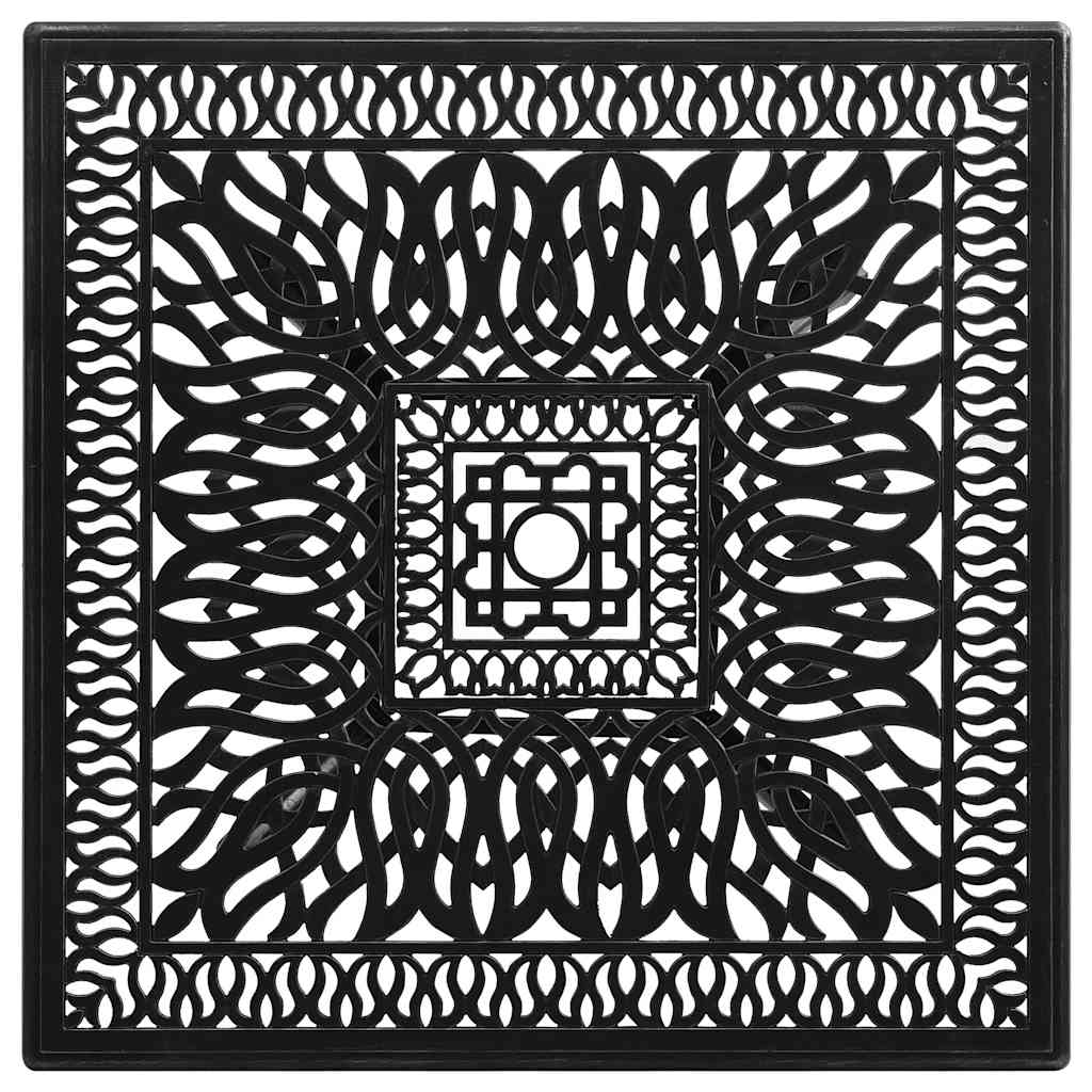 Tavolo da Giardino Nero 90x90x73 cm in Alluminio Pressofuso