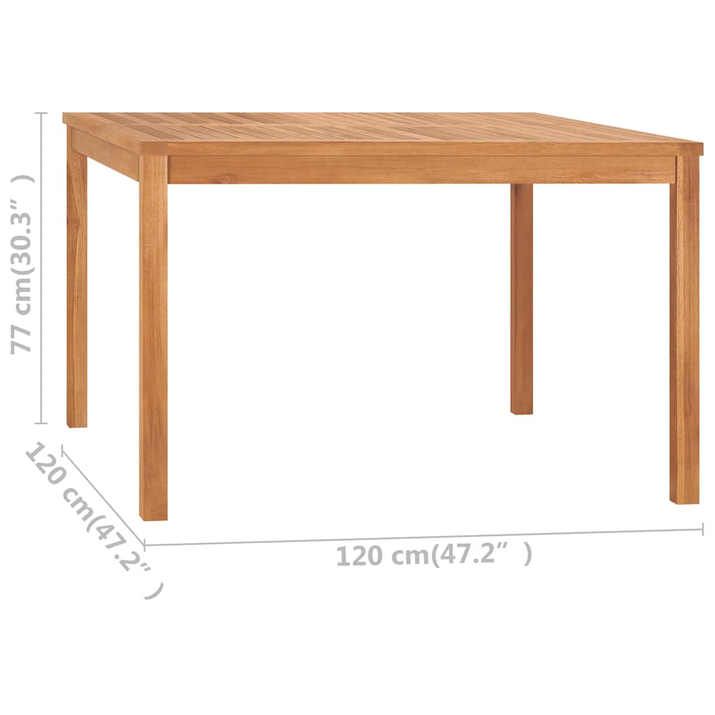 Tavolo da Pranzo per Giardino 120x120x77 cm in Massello di Teak