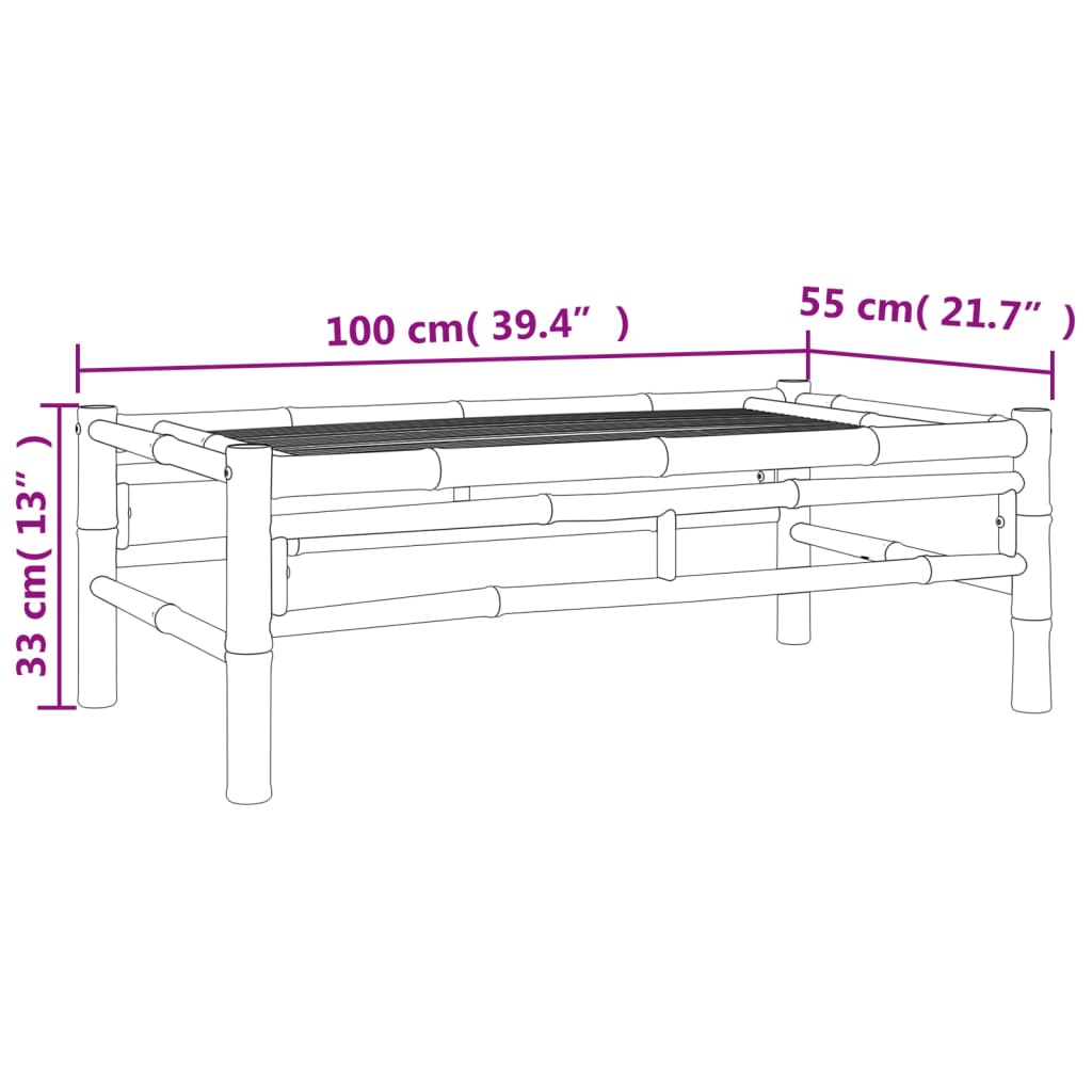 Set Salotto da Giardino 4pz con Cuscini Grigio Scuro Bambù