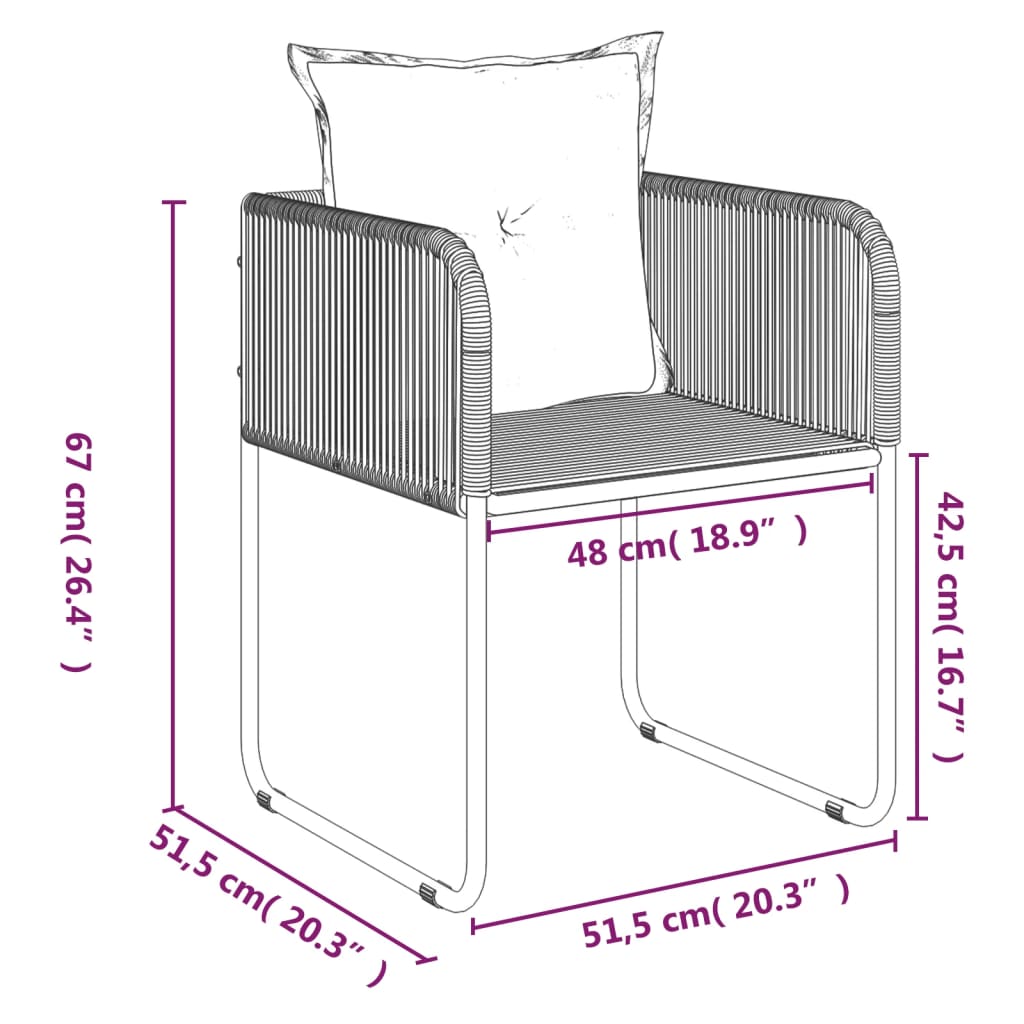 Set da Pranzo da Giardino 5 pz Nero
