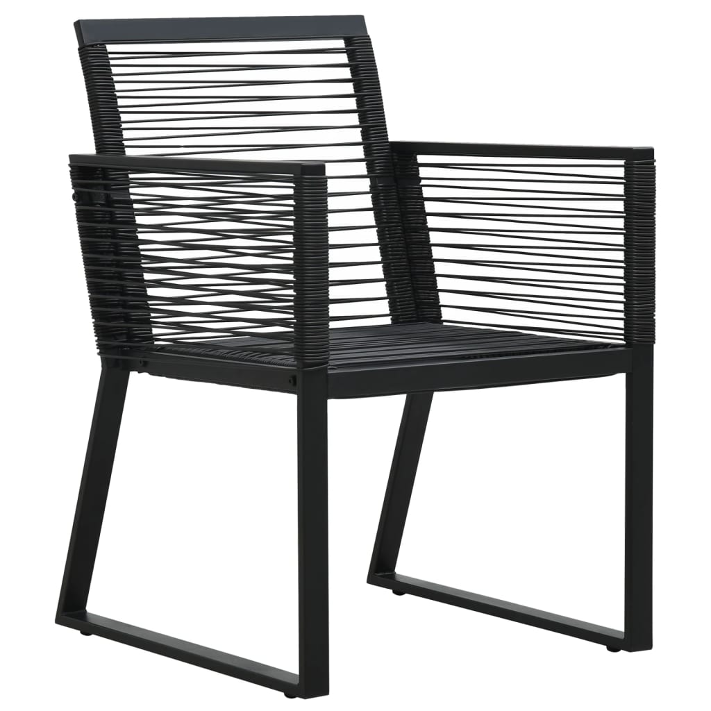 Set da Pranzo da Giardino 5 pz Nero in Rattan PVC